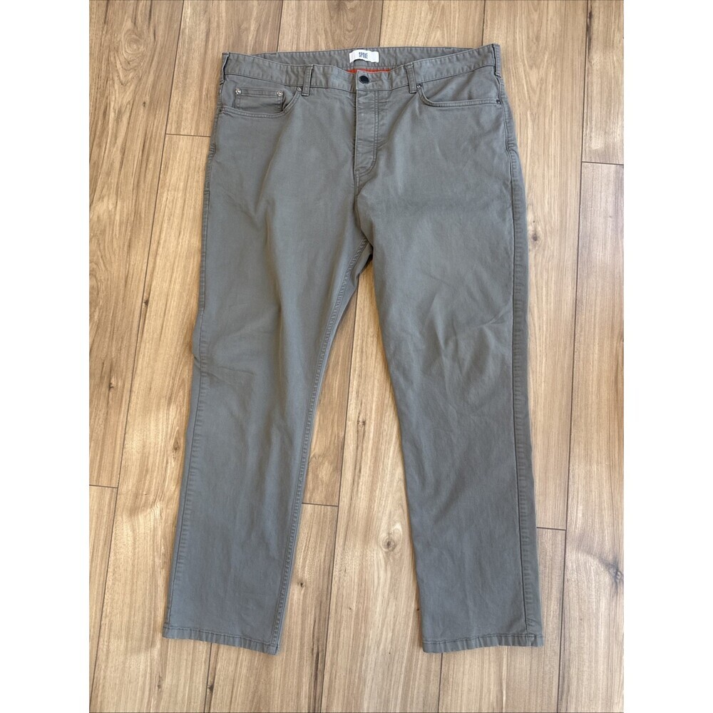 Spoke Pants Mens 40 Green Fives 5-Pocket Chino Stretch Button Fly Twill Build B